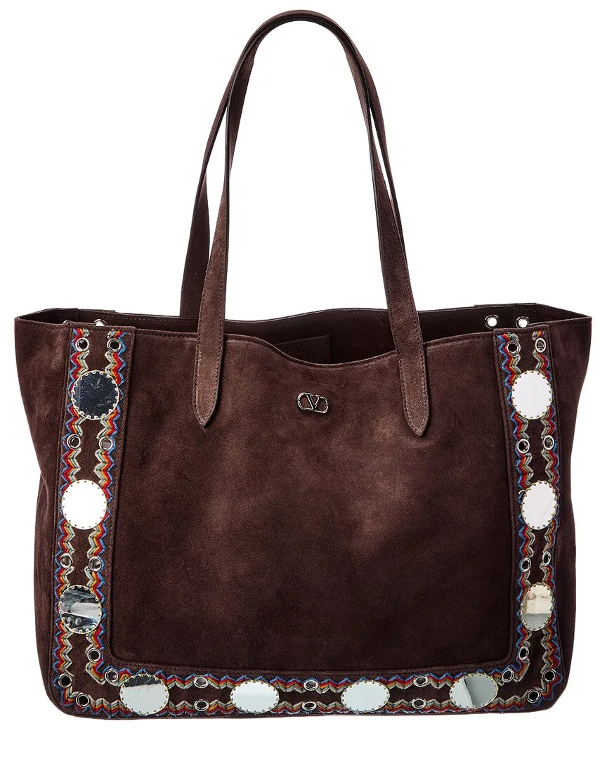 Vlogo Suede Tote by Valentino