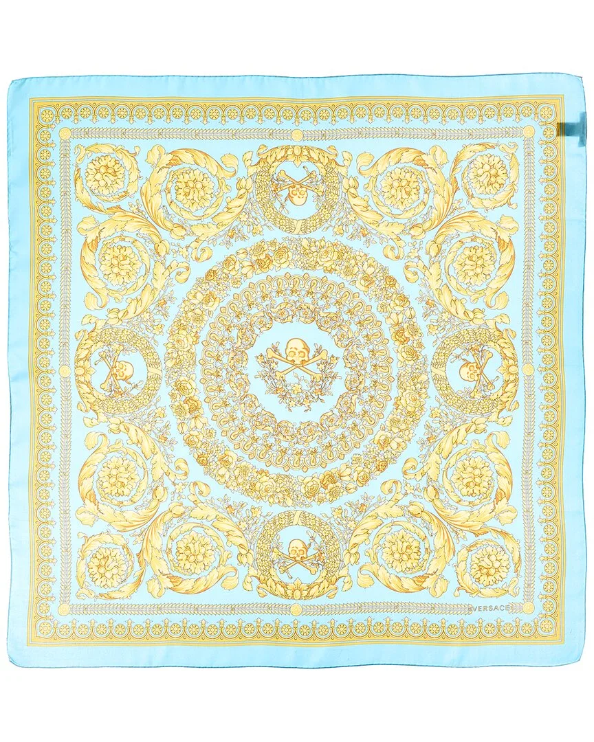 Barocco Print Silk Scarf by Versace