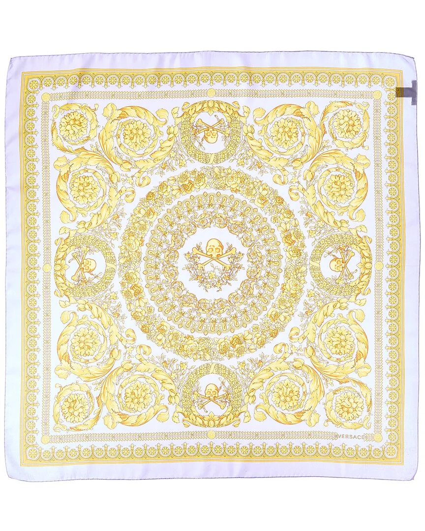 Barocco Print Silk Scarf by Versace