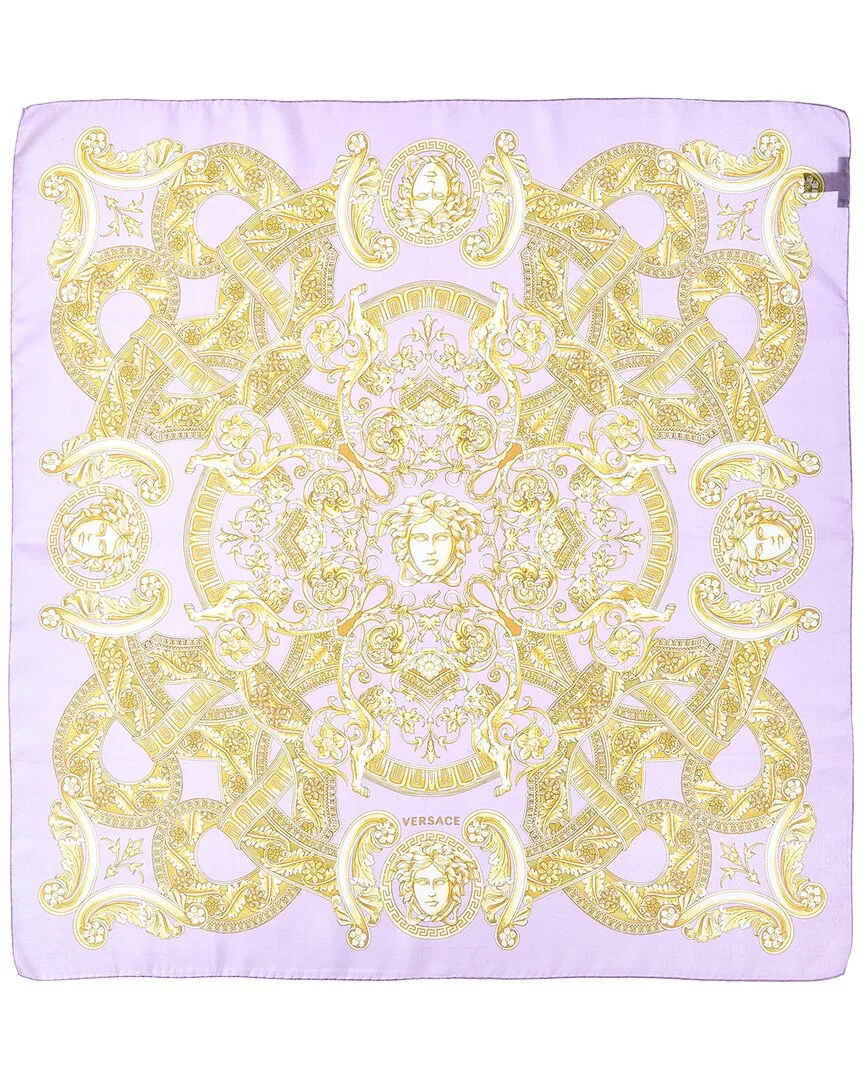 Barocco Print Silk Scarf by Versace