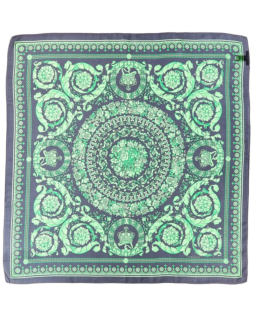 Barocco Print Silk Scarf by Versace