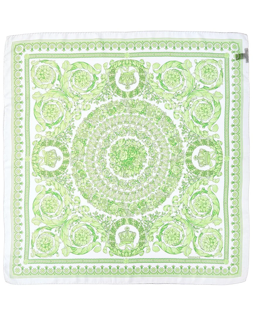 Barocco Print Silk Scarf by Versace