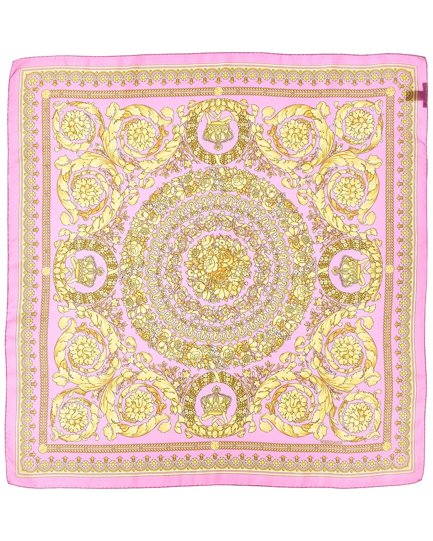 Barocco Print Silk Scarf by Versace
