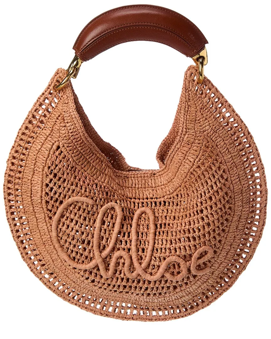 Summer Banana Raffia & Leather Hobo Bag by Chloé
