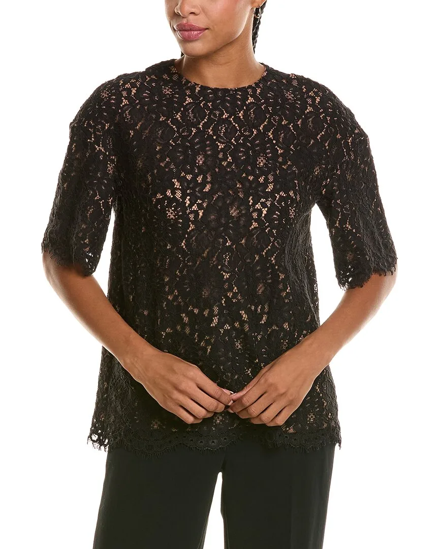 Michael Kors Collection Lace Crewneck T-Shirt by MICHAEL Michael Kors