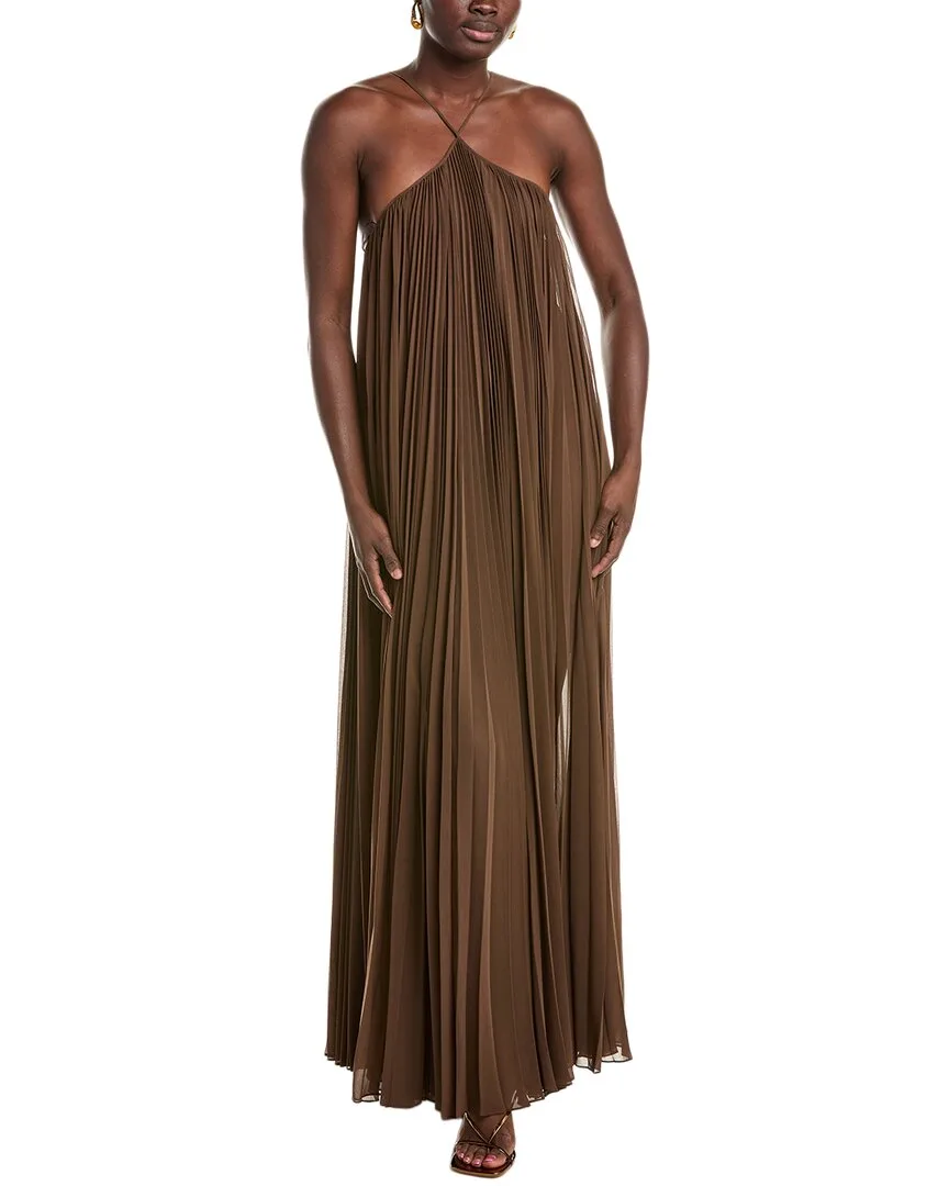 Collection Chiffon Halter Pleat Gown