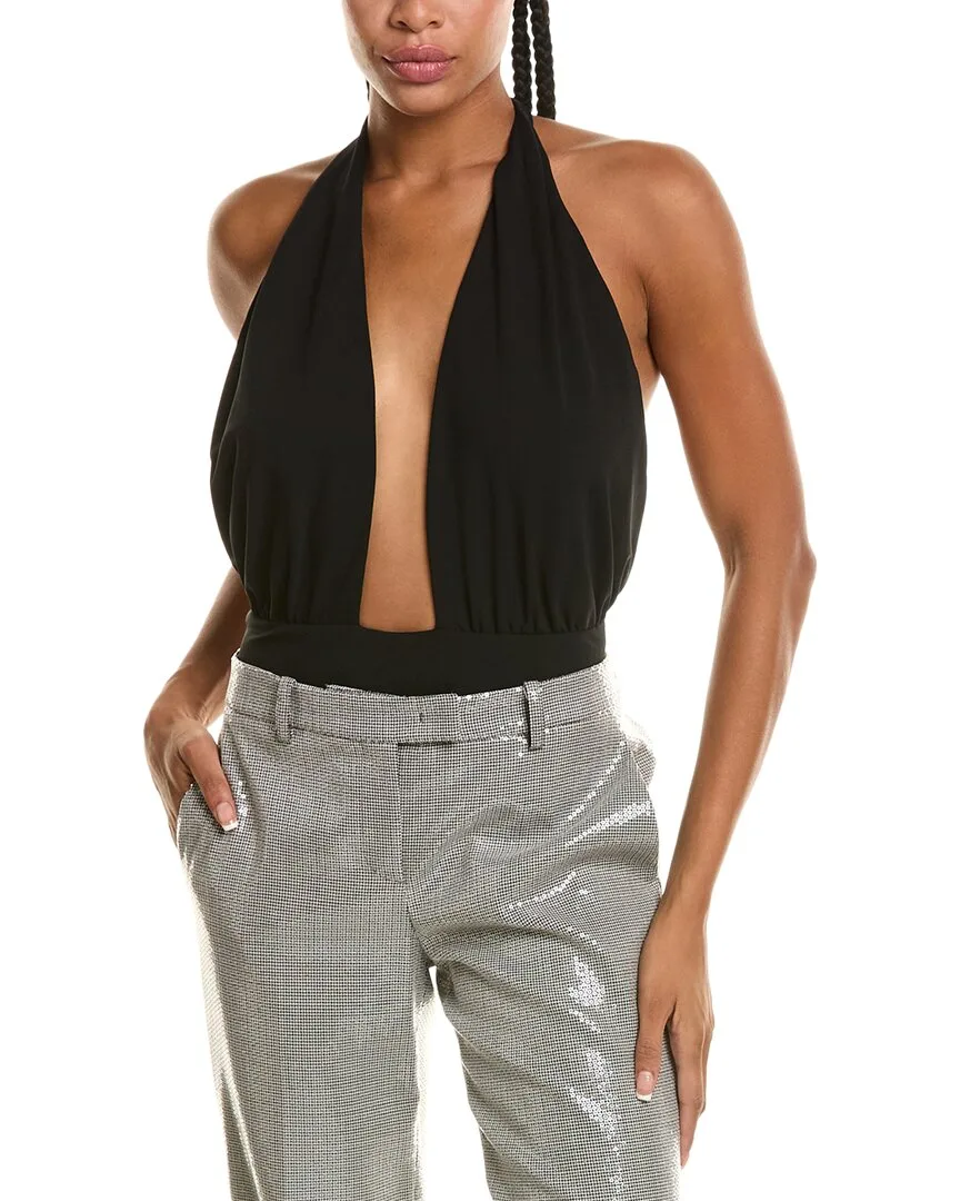 Michael Kors Collection Cross Halter Bodysuit by MICHAEL Michael Kors
