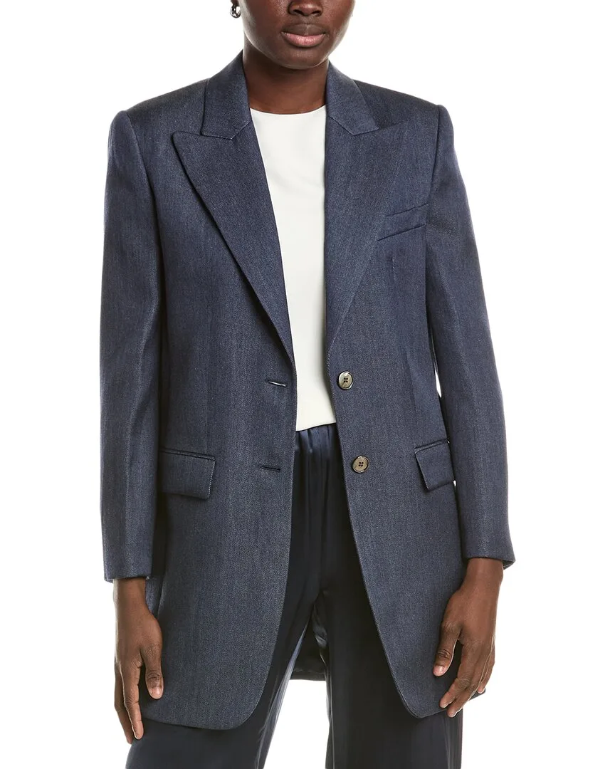 Michael Kors Collection Mohair & Silk-Blend Boyfriend Blazer by MICHAEL Michael Kors
