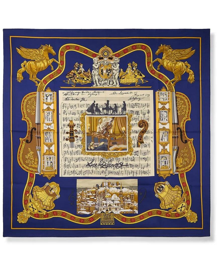 In Salzburg by Loc Dubigeon mm Printed Silk Scarf (authentic Pre-Loved) by Herms