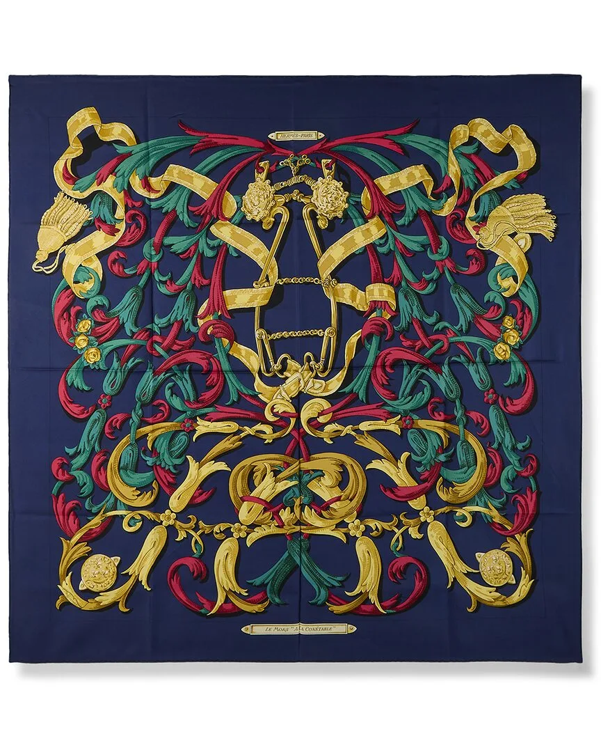 Le Mors La Connetable by Henri D Origny mm Printed Silk Scarf (authentic Pre-Loved) by Herms