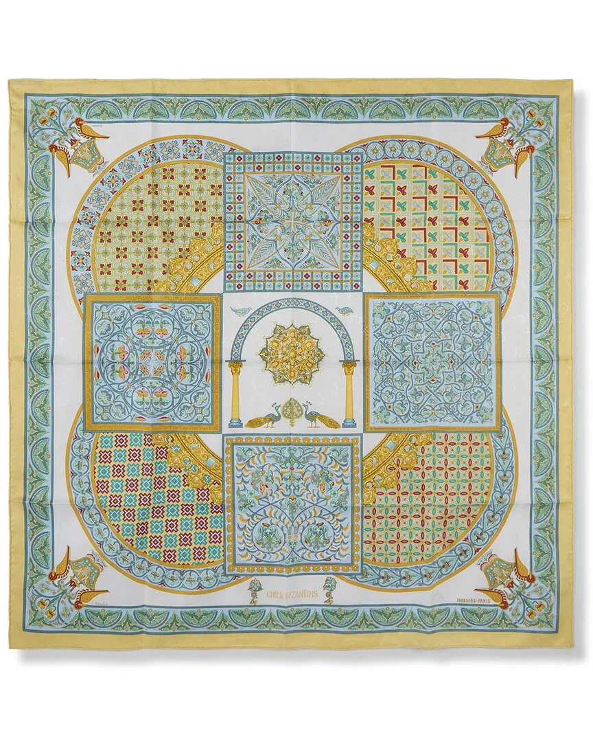 Ciels Byzantins by Julia Abadie mm Printed Silk Scarf (authentic Pre-Loved) by Herms