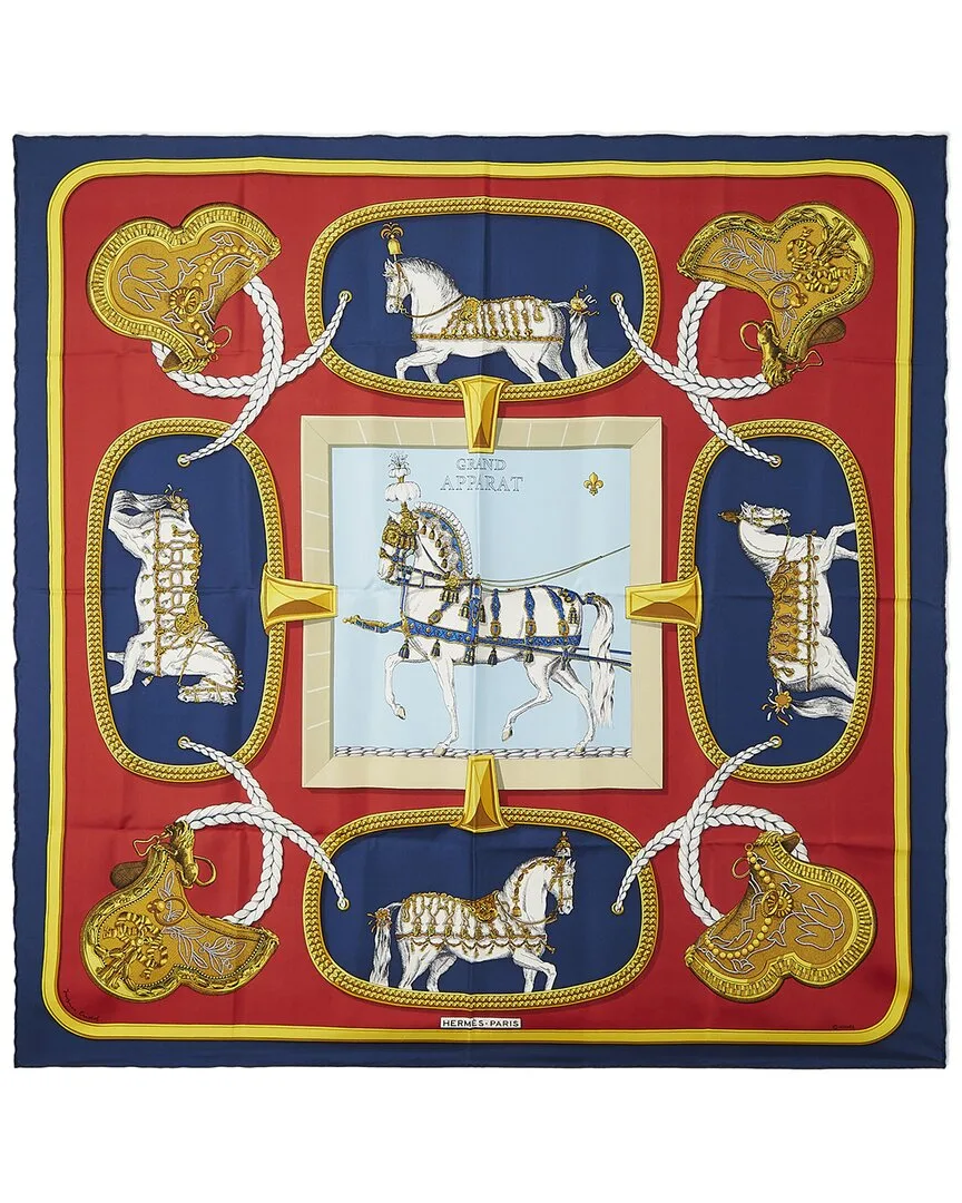 Grand Apparat by Jacques Eudel mm Printed Silk Scarf (authentic Pre-Loved) by Herms