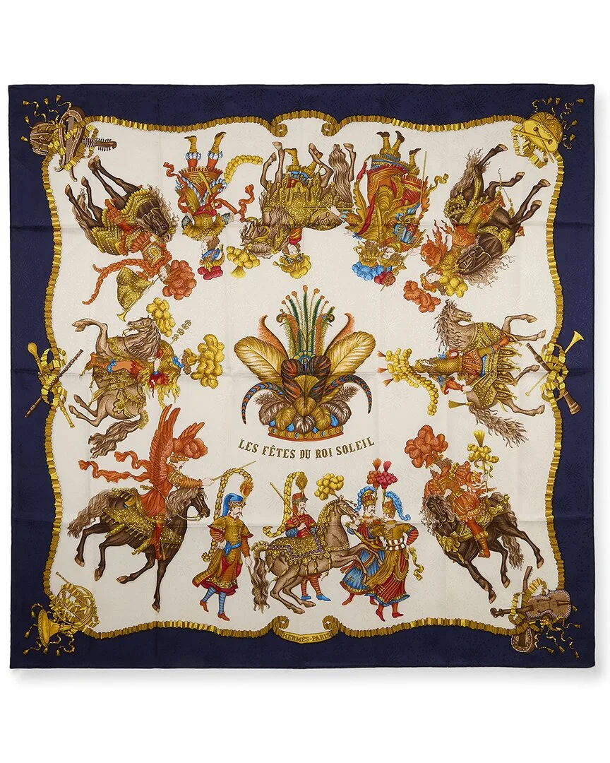 Les Ftes Du Roi Soleil by Michel Duchne mm Printed Silk Scarf (authentic Pre-Loved) by Herms