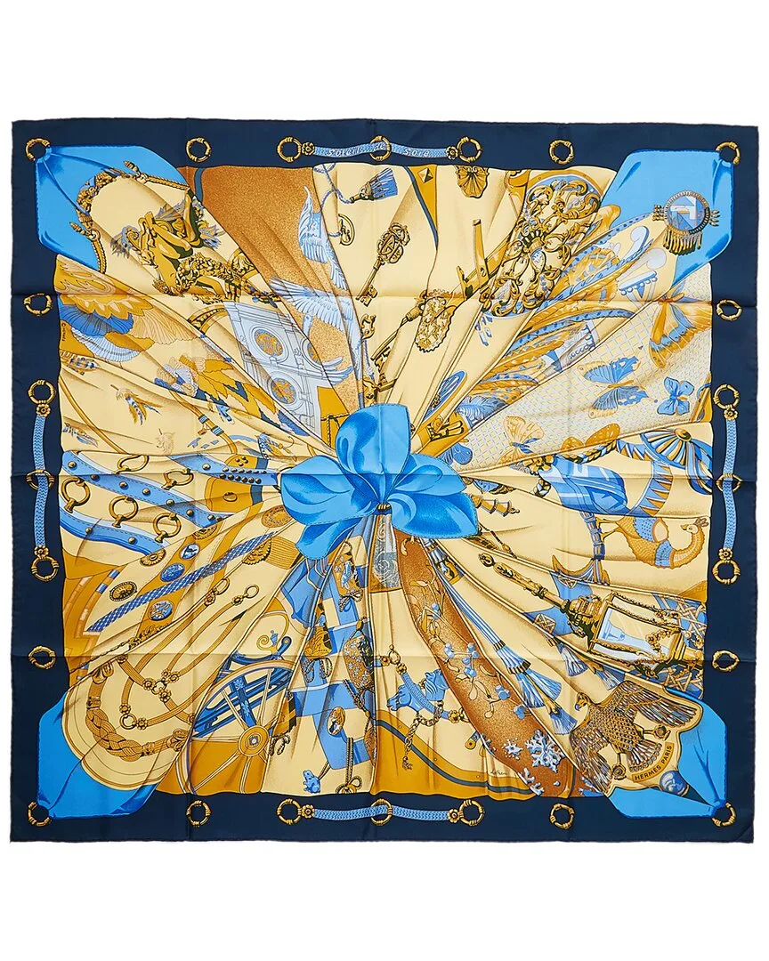 Soleil De Soie by Caty Latham mm Printed Silk Scarf (authentic Pre-Loved)