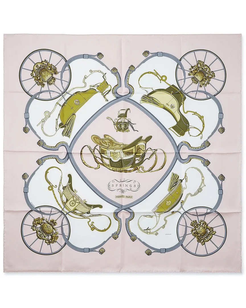 Springs by Philippe Ledoux mm Printed Silk Scarf (authentic Pre-Loved) by Herms