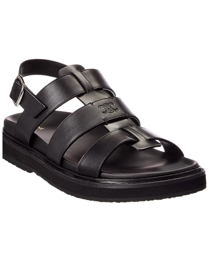 Triomphe Chunky Leather Sandal by Celine