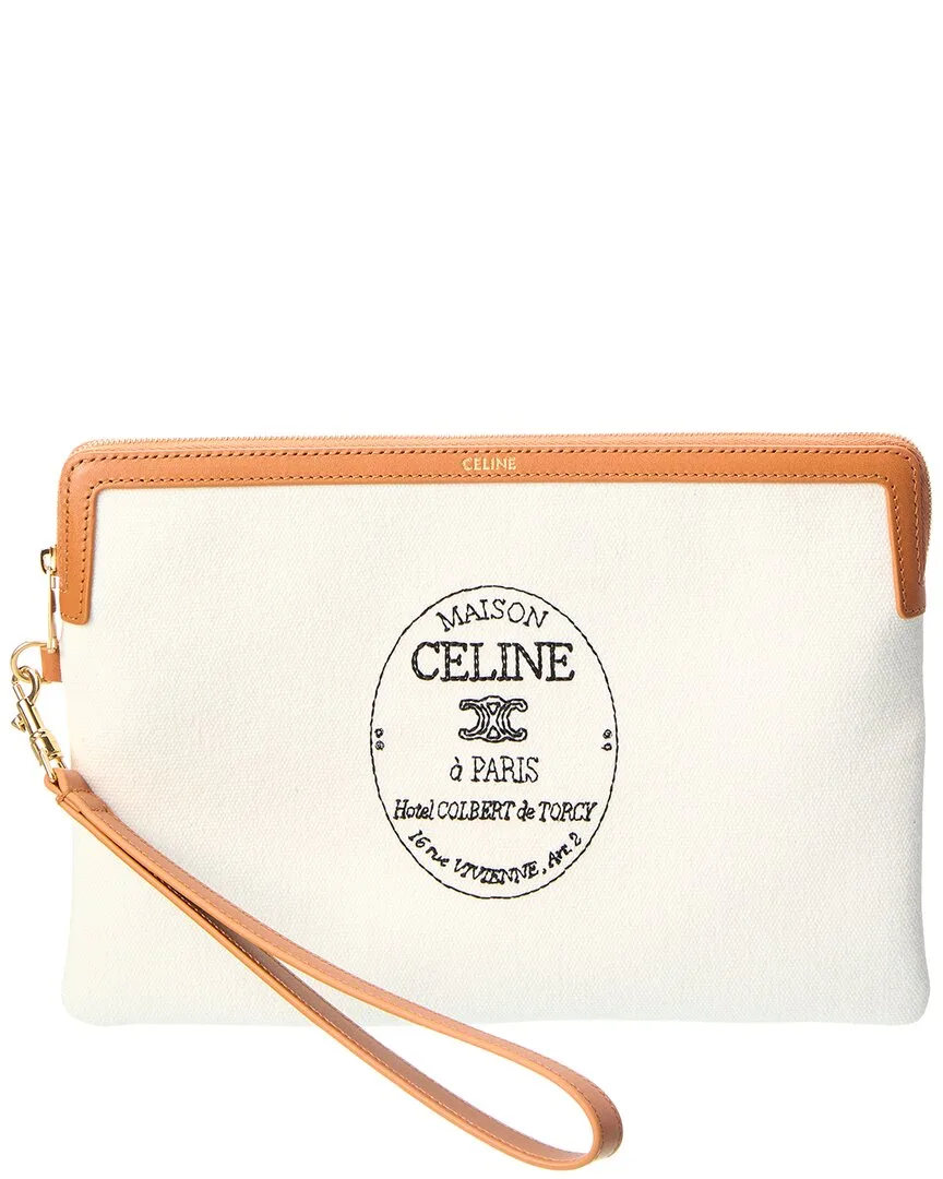 Triomphe Small Canvas Pouch by Celine