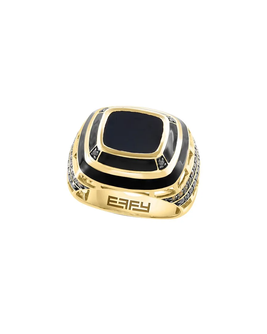 14K 3.26 ct. tw. Diamond & Onyx Ring by Effy Fine Jewelry