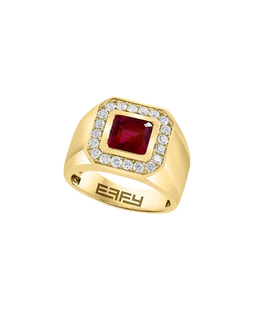 14K 3.30 ct. tw. Lab-Grown Diamond & Lab-Grown Ruby Ring by Effy Fine Jewelry