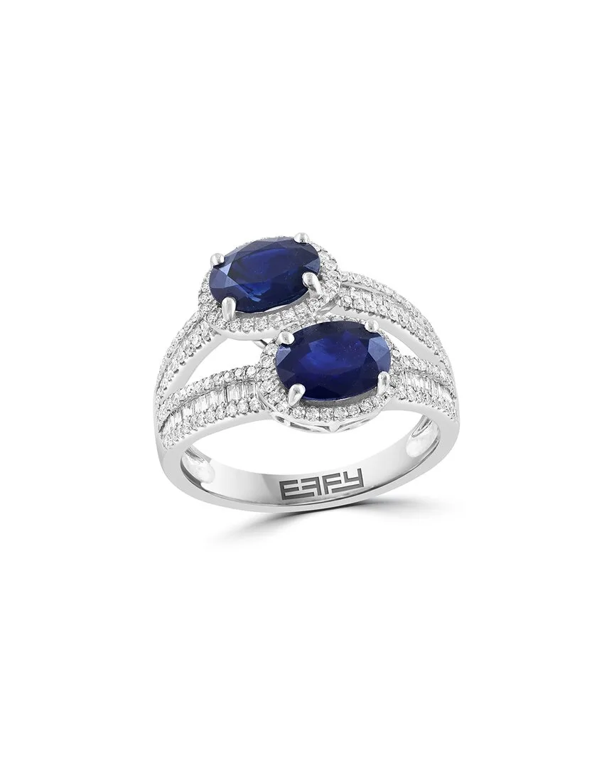 14K 3.50 ct. tw. Diamond & Sapphire Ring by Effy Fine Jewelry