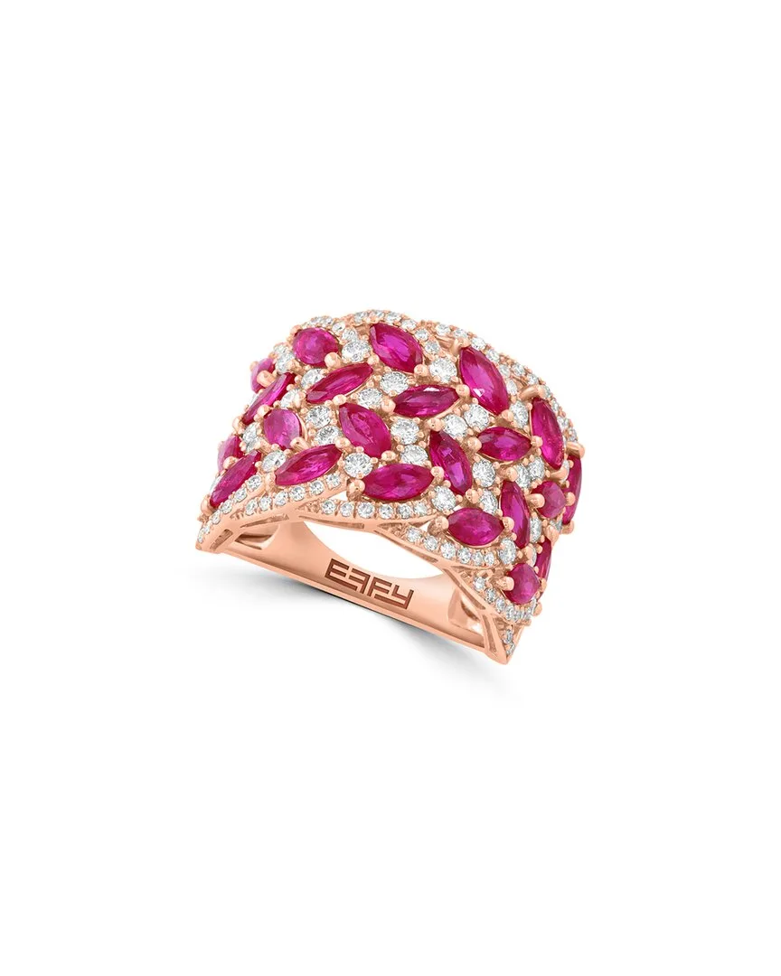 14K Rose Gold 4.26 ct. tw. Diamond & Ruby Ring by Effy Fine Jewelry