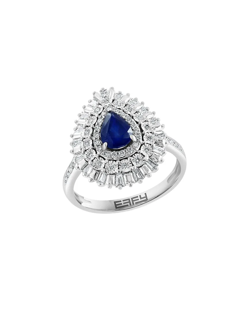 14K 1.15 ct. tw. Diamond & Sapphire Ring by Effy Fine Jewelry