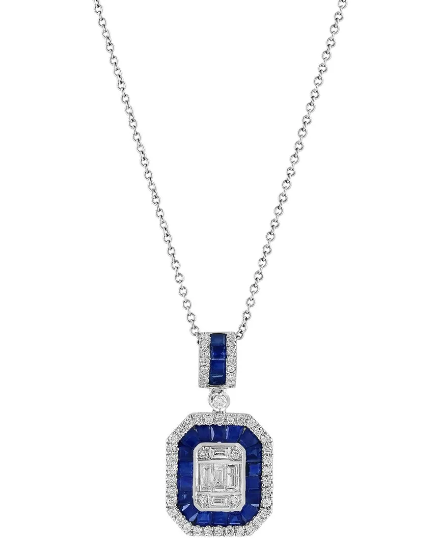 14K 1.44 ct. tw. Diamond & Sapphire Necklace by Effy Fine Jewelry