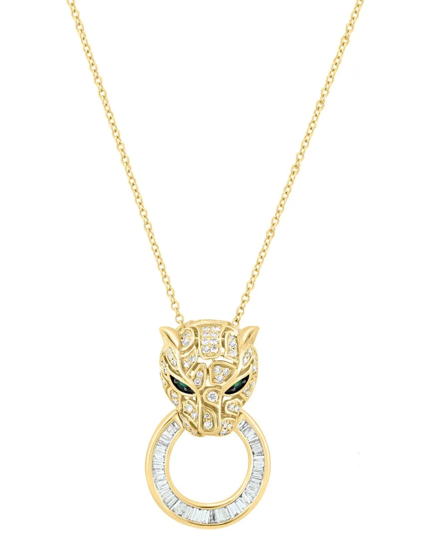 14K 0.54 ct. tw. Diamond & Emerald Necklace by Effy Fine Jewelry