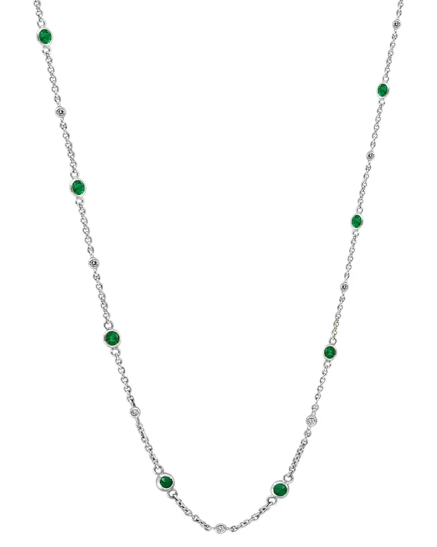 14K 1.37 ct. tw. Diamond & Emerald Necklace by Effy Fine Jewelry