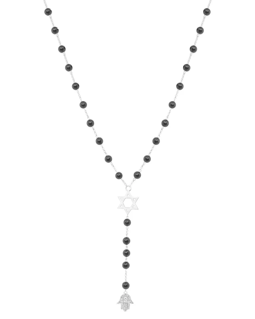 Silver 33.05 ct. tw. Diamond & Onyx Necklace by Effy Fine Jewelry