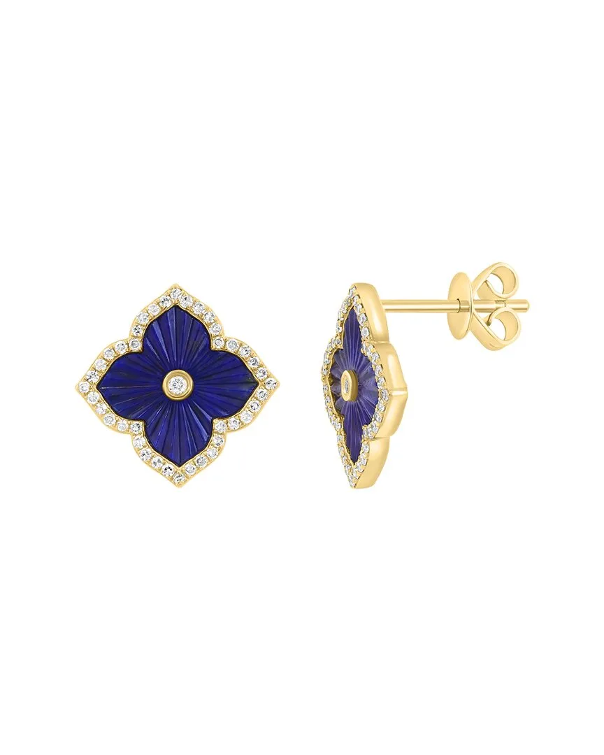14K 2.25 ct. tw. Diamond & Lapis Lazuli Earrings by Effy Fine Jewelry