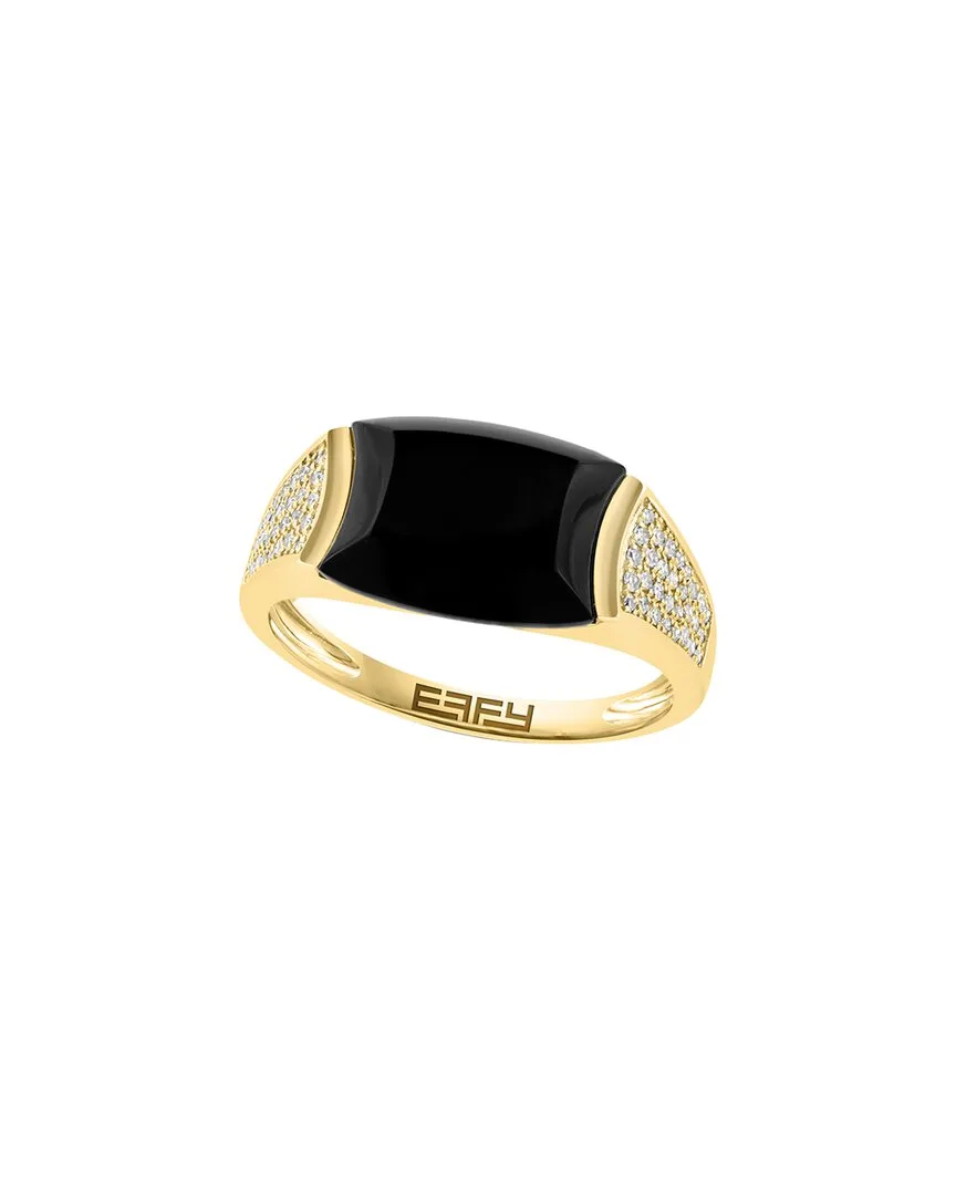 14K 3.45 ct. tw. Diamond & Onyx Ring by Effy Fine Jewelry