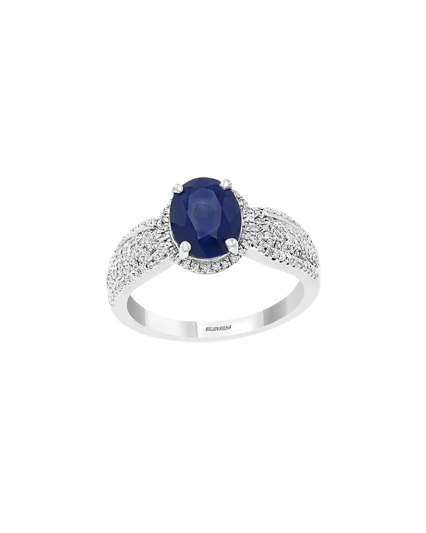Silver 2.27 ct. tw. Diamond & Sapphire Ring by Effy Fine Jewelry