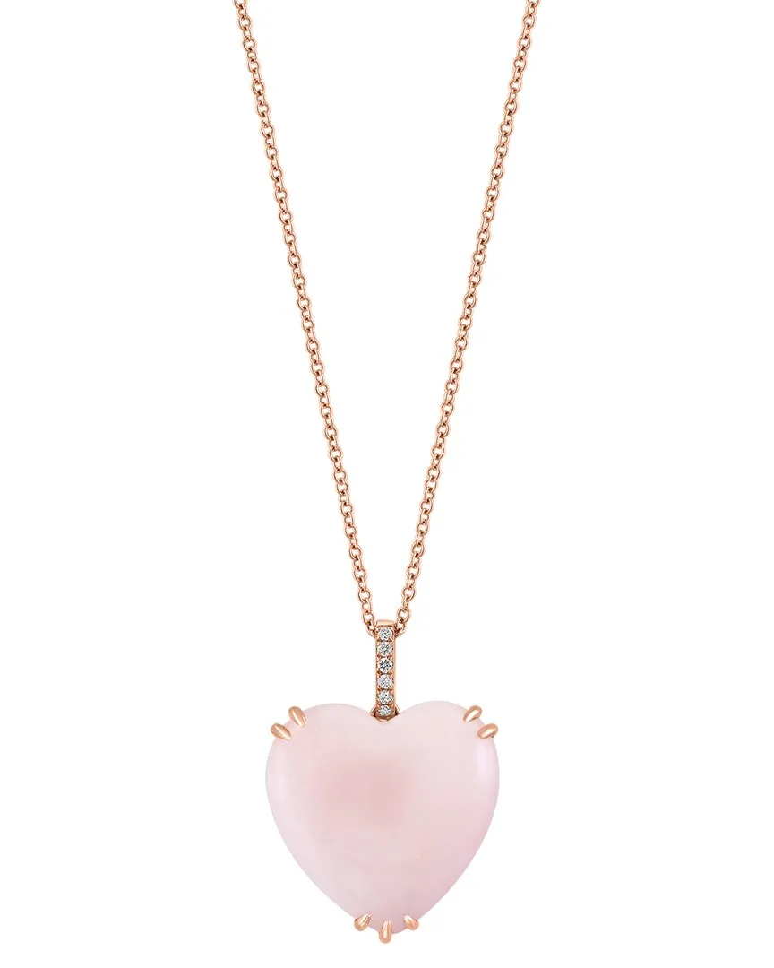 14K Rose Gold 8.48 ct. tw. Diamond & Pink Opal Necklace by Effy Fine Jewelry