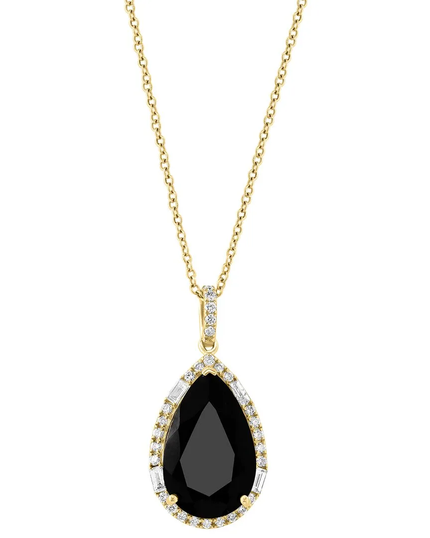 14K 5.87 ct. tw. Diamond & Onyx Necklace by Effy Fine Jewelry