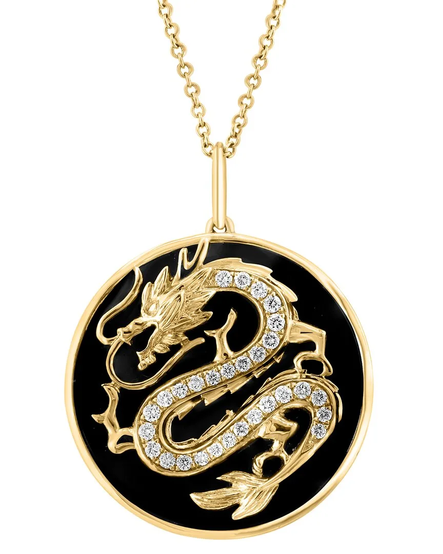 14K 10.49 ct. tw. Diamond & Onyx Necklace by Effy Fine Jewelry