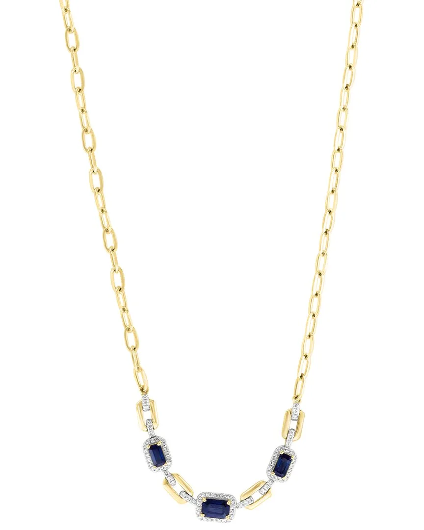 14K 1.78 ct. tw. Diamond & Sapphire Necklace by Effy Fine Jewelry