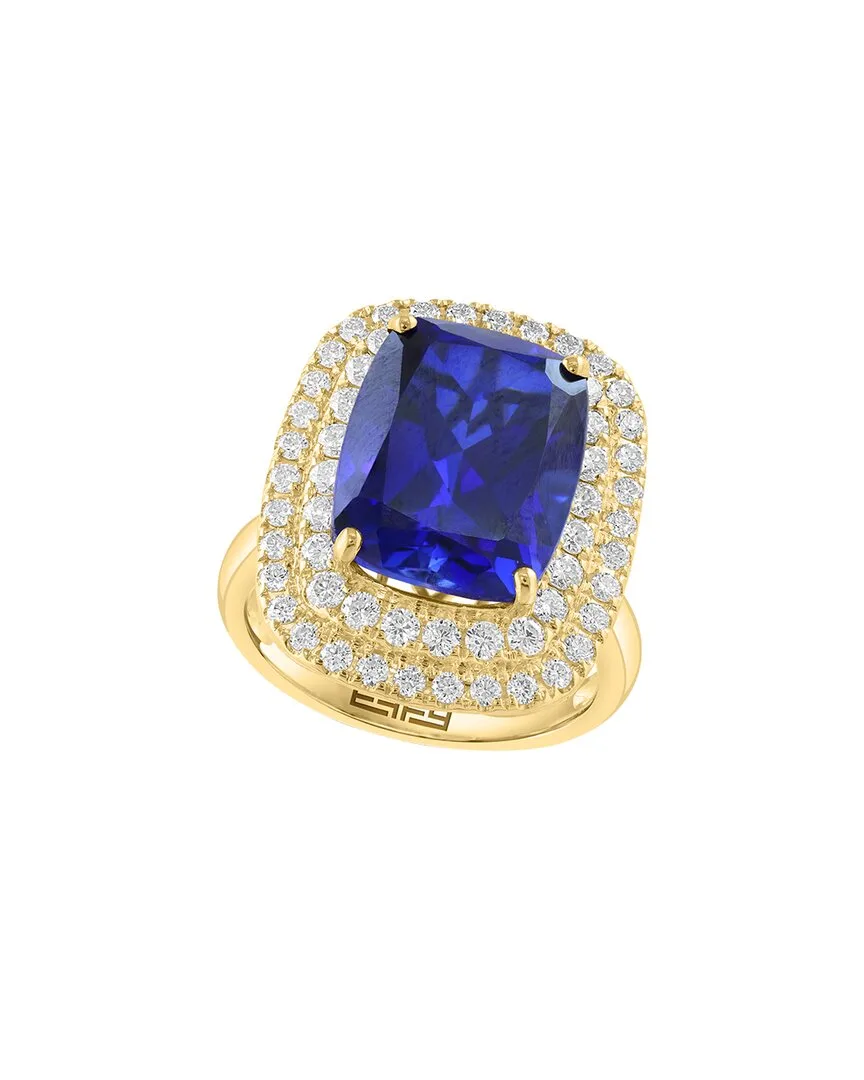 14K 7.74 ct. tw. Lab-Grown Diamond & Lab-Grown Sapphire Ring by Effy Fine Jewelry