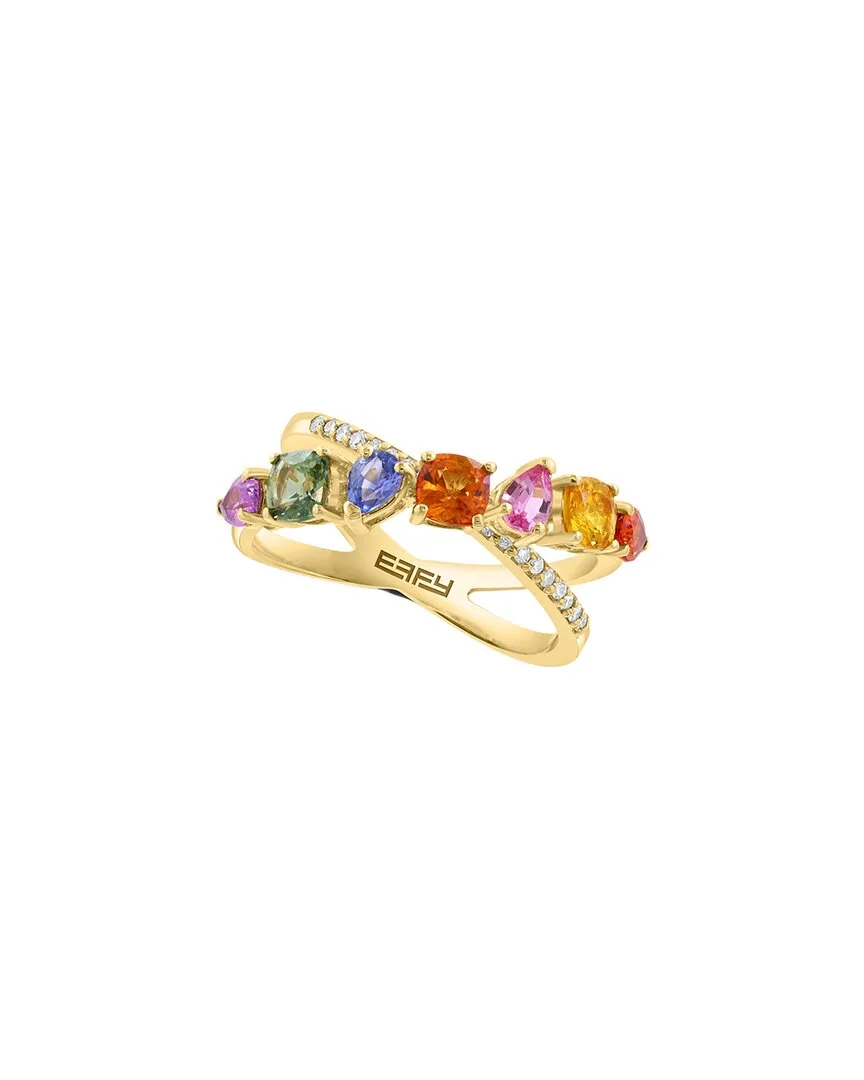 14K 2.10 ct. tw. Diamond & Multi Sapphire Ring by Effy Fine Jewelry