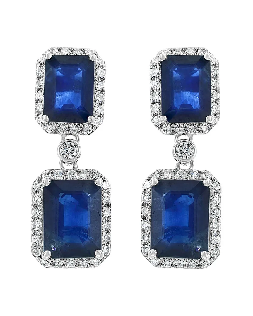14K 5.57 ct. tw. Diamond & Sapphire Earrings