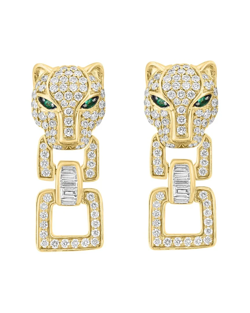 14K 1.78 ct. tw. Diamond & Emerald Earrings by Effy Fine Jewelry