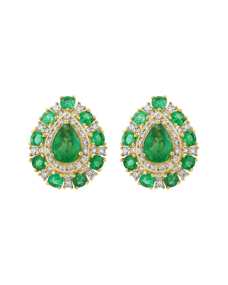 14K 2.94 ct. tw. Diamond & Emerald Earrings by Effy Fine Jewelry