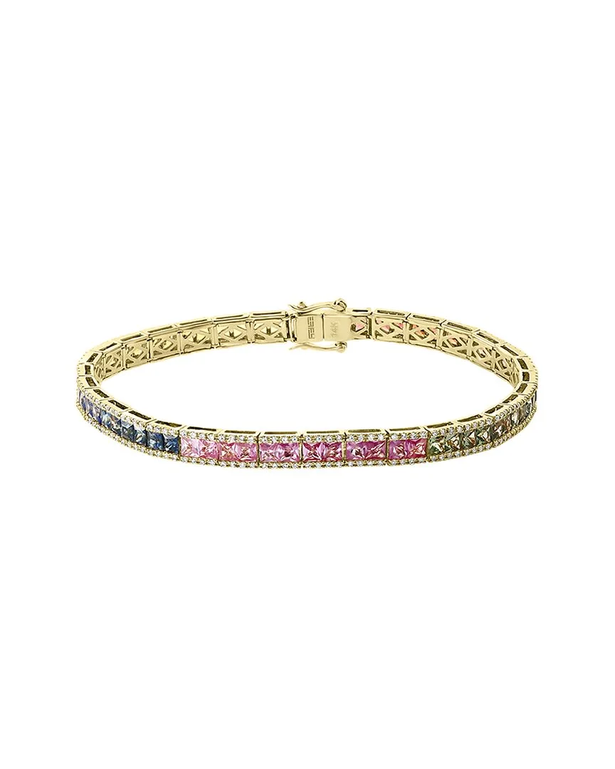 14K 7.13 ct. tw. Diamond & Multi Sapphire Bracelet by Effy Fine Jewelry