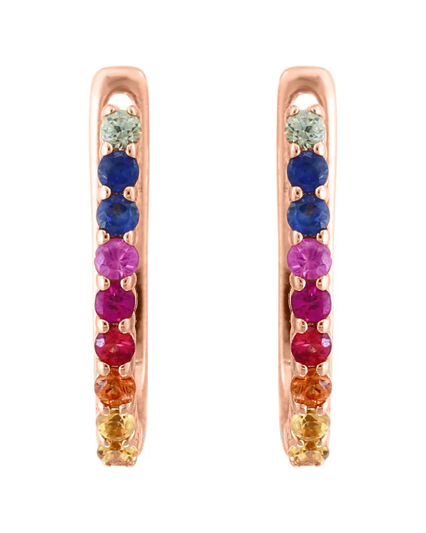 Rose Gold Plated 0.26 ct. tw. Diamond & Multi Sapphire Earrings by Effy Fine Jewelry