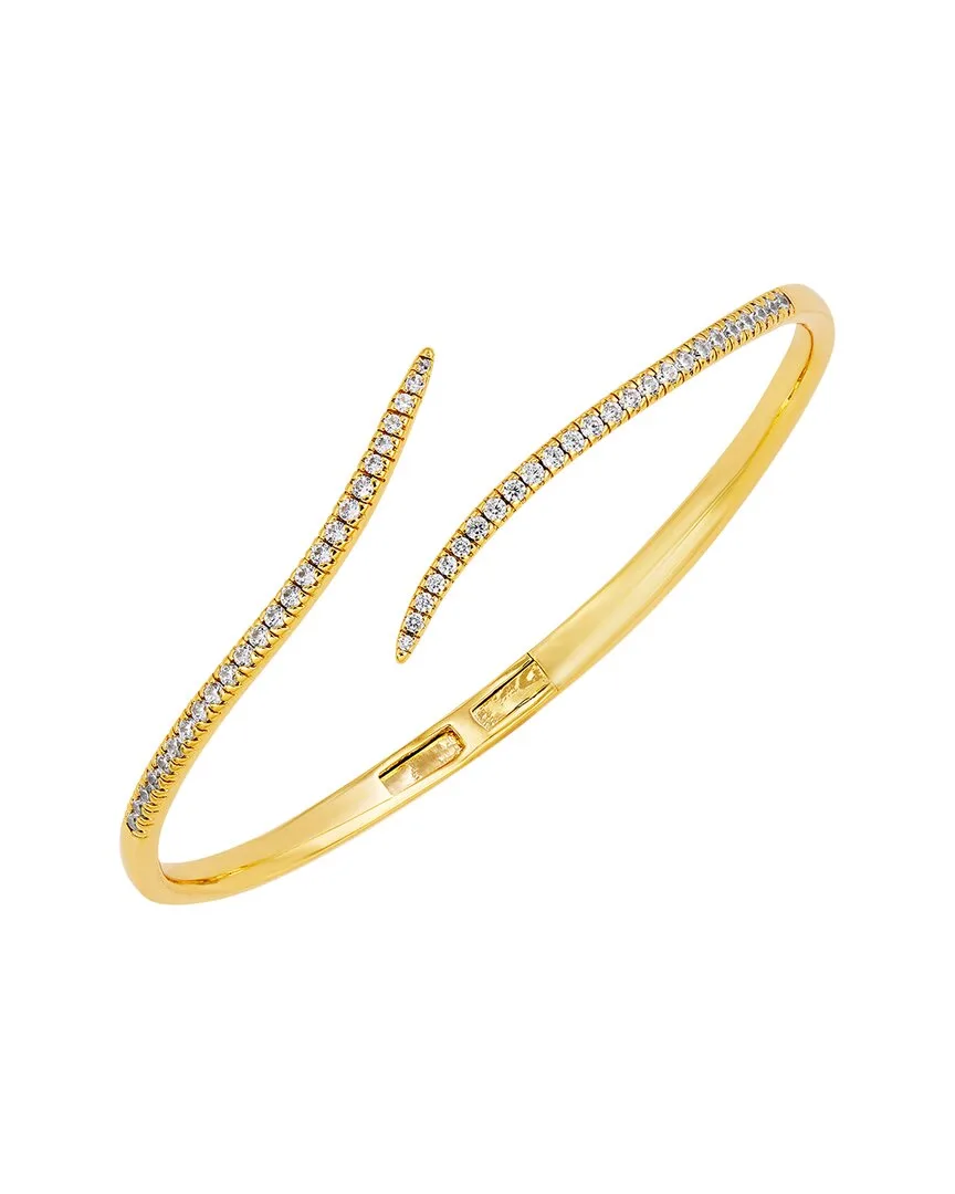 14K Plated Cz Bangle Bracelet