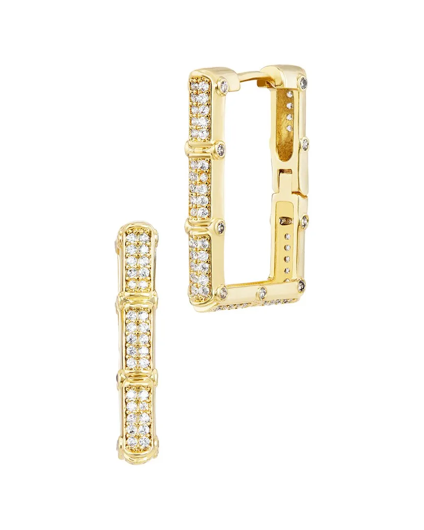 14K Plated Cz Hoop Earrings by Savvy Cie
