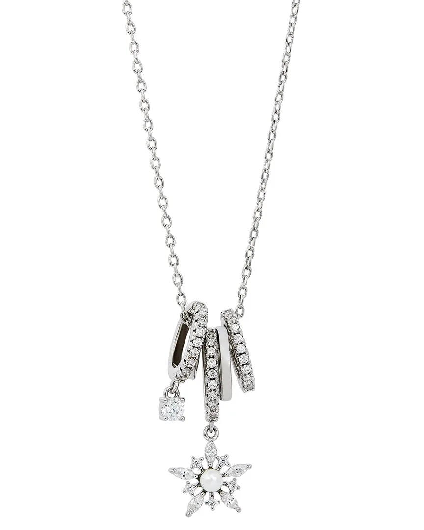 Silver 3.00Mm Pearl Cz Charms Necklace by Savvy Cie