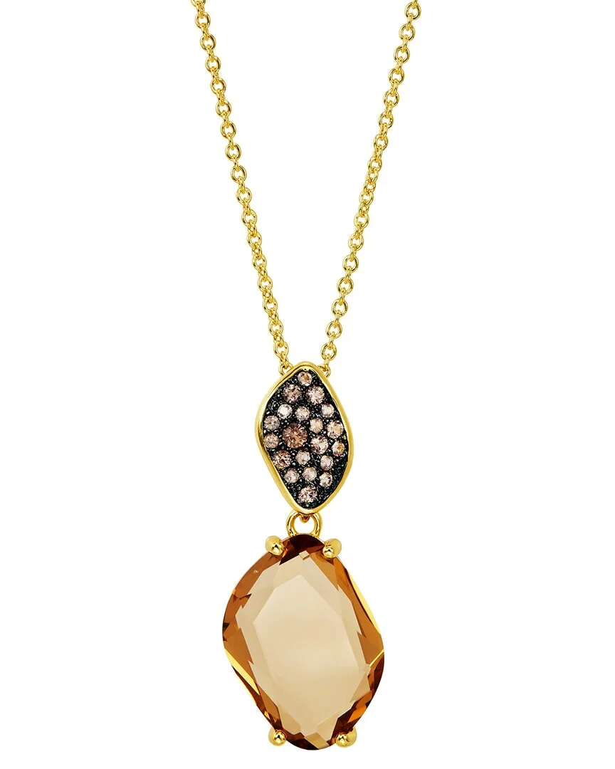14K Plated Cz Pendant Necklace by Savvy Cie