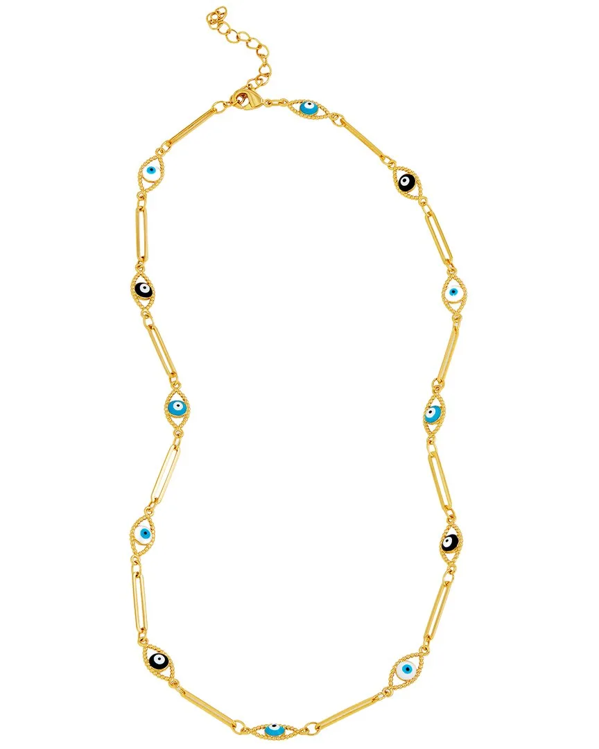 14K Plated Station Necklace by Savvy Cie