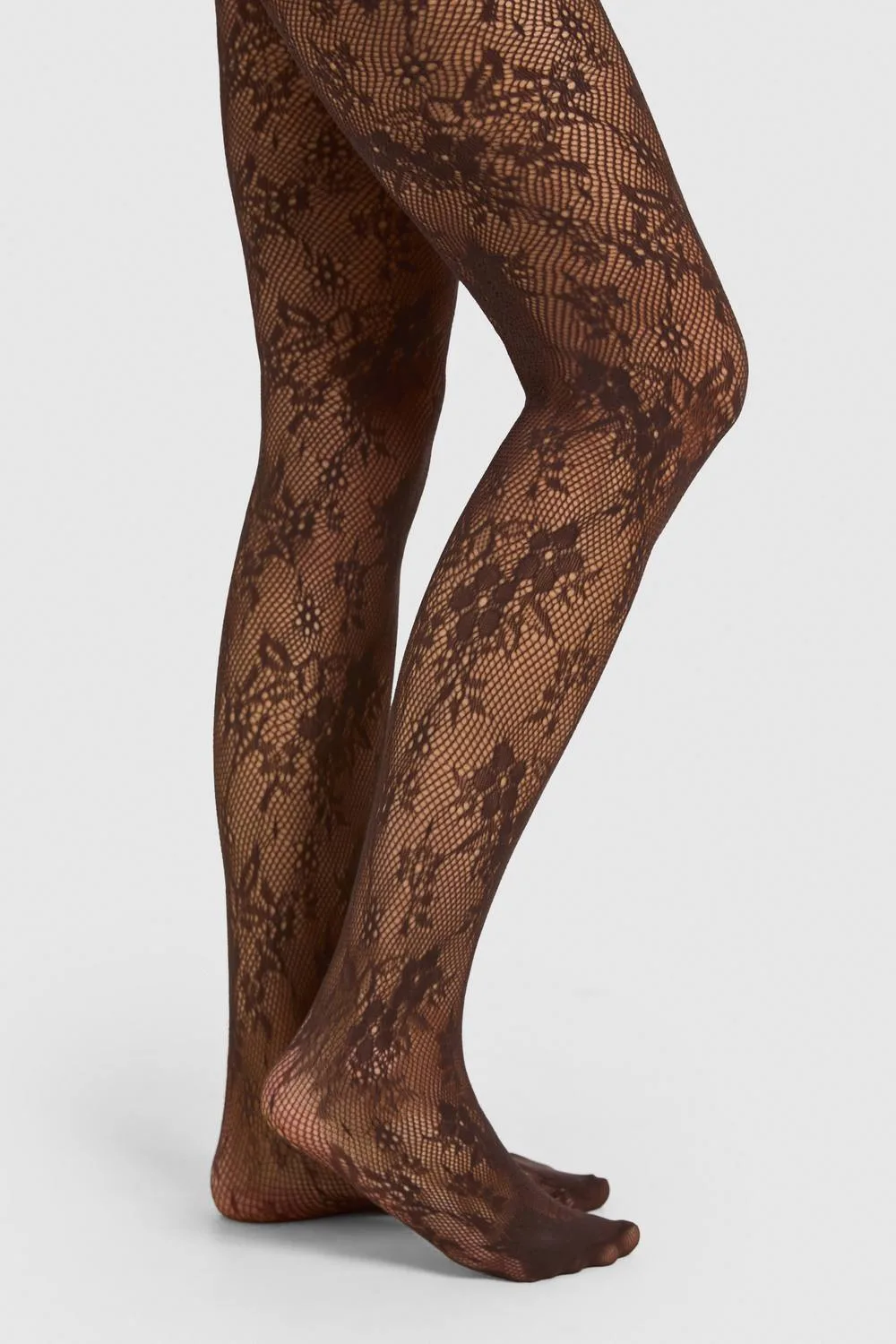 Floral Lace Fishnet Tights